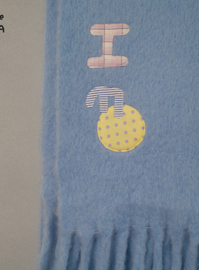 grapeCASA 流苏毛毛感大围巾 定制名字纪念日送女友闺蜜生日礼物