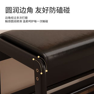 实木换鞋 柜一体 凳客厅家用门口进门凳软包坐垫穿鞋 凳入户凳子鞋