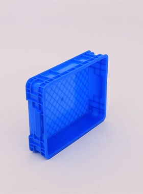 定制400-90蓝色长方形塑料周转箱工业仓储零件盒货架整理周转浅箱