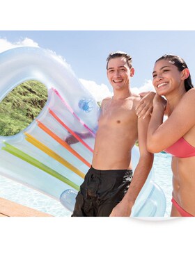 INTEX58802充气浮排 扶手靠背豪华浮排  水上游乐工具