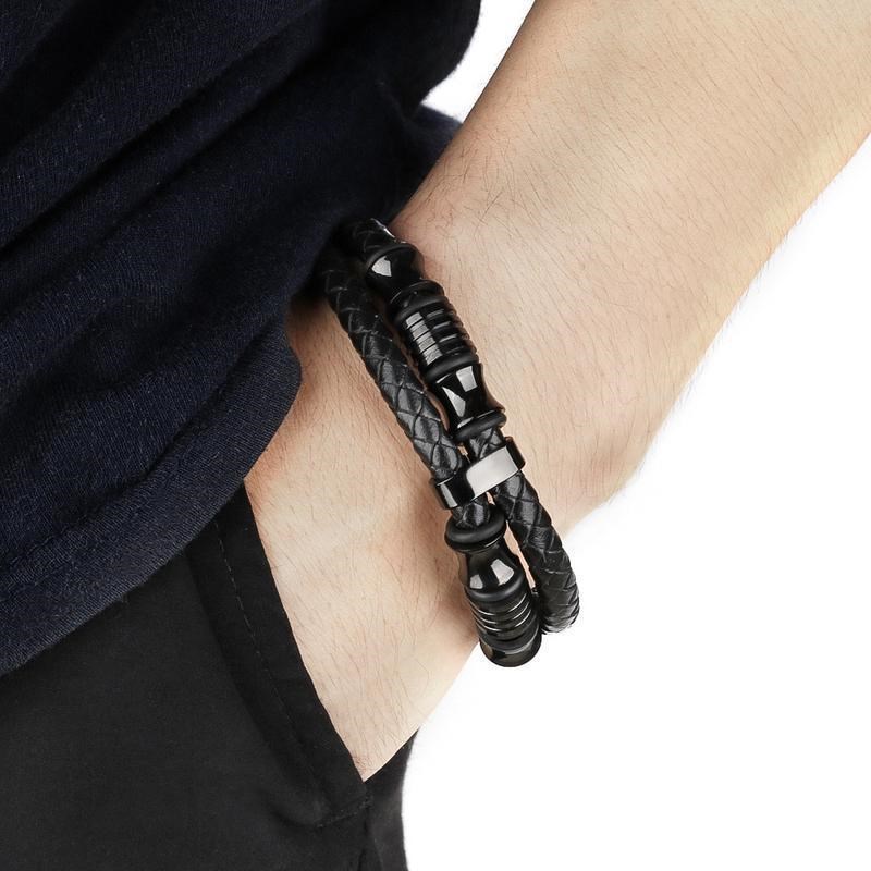bangle leather bracelet men 手链GirlJ Metal women Jewelry