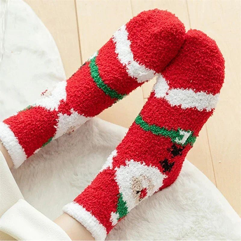 2024 Christmas Ball Coral Fleece Socks GiMft Box Home Thicke