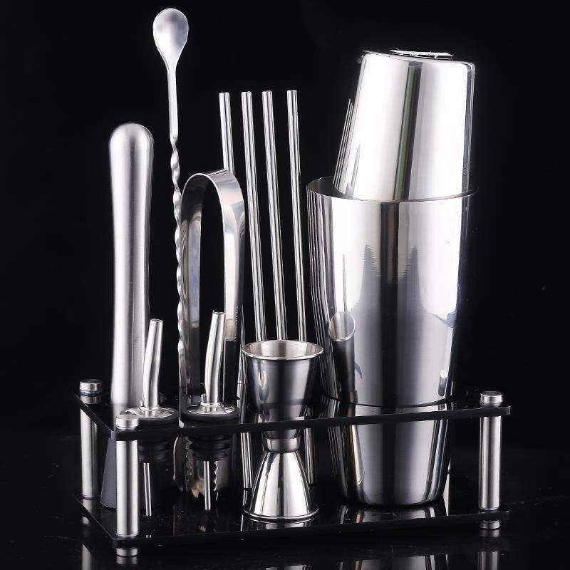 Bartender Kit 9 Piece Boston Cocktail Shaker StaiUnless Stee