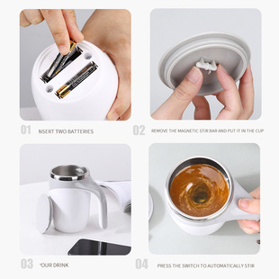 Magnetic Stirringt Mug Stainless Temper Automatic Steel Self