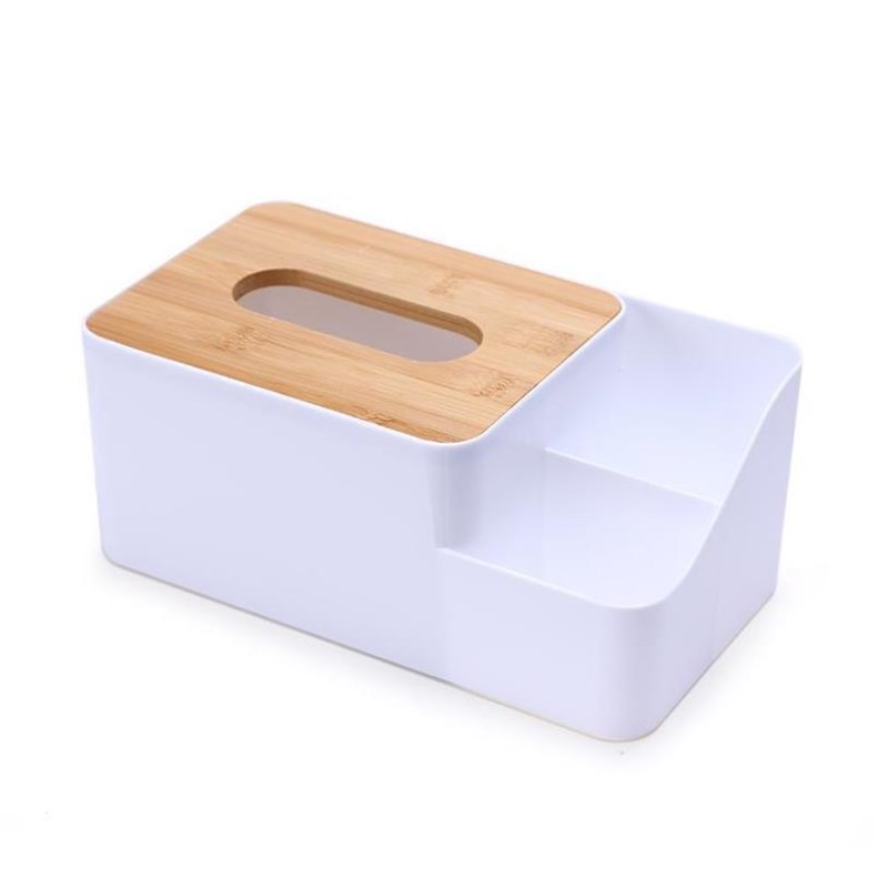 tissue box room paper storage napkLin holder 收纳竹盖纸巾盒