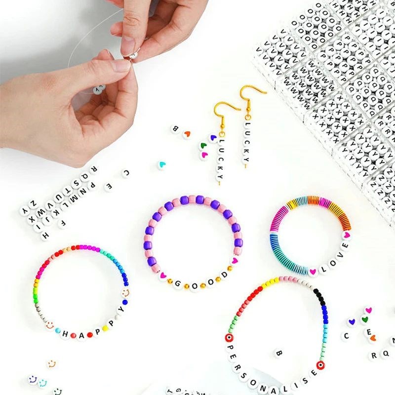 Friendship Bracelets Making Kit 1400PCS Letter BeaVds Assort