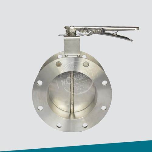 卫生级蝶阀CF8不锈钢法兰式手动D41X-16P通风蝶阀抛光卫生级