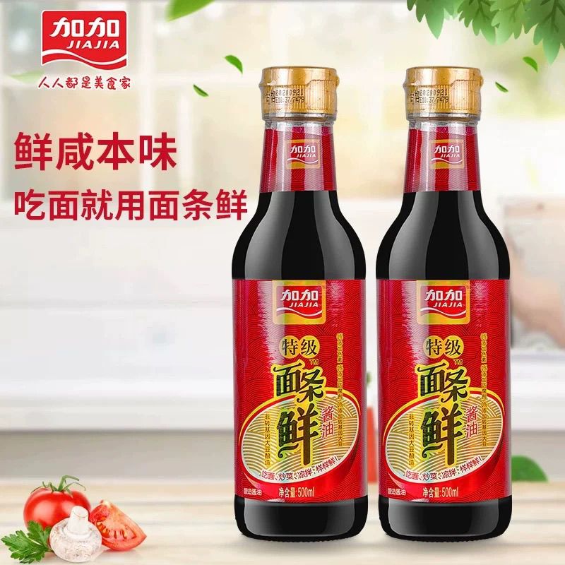 加加面条鲜特级生抽500ml家酱油