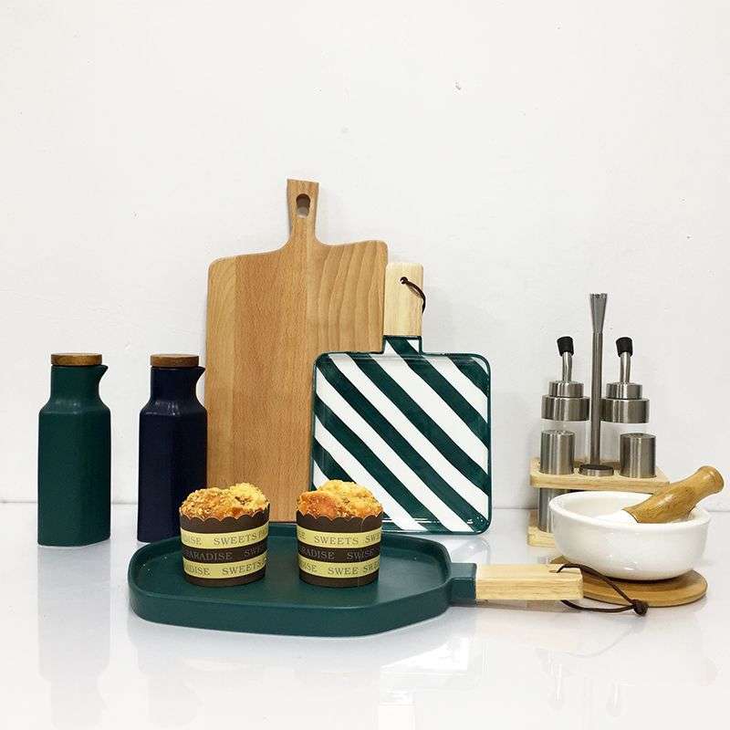 样板房软装厨房样板间摆件菜谱组合面包蔬菜锅具北欧式装饰品雯沃