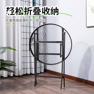 户外可折叠桌子小户型简易吃饭家用餐桌椅子便携摆摊桌玻璃圆方桌