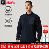 隐者山之道 三夫户外 徒步登山云雀男女抓绒衣立领秋冬防风保暖