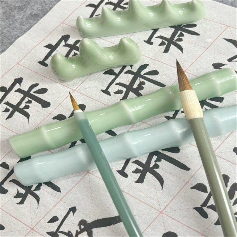 陶瓷竹节玉石镇尺镇纸尺书法国画压纸石毛笔笔搁纸镇小摆件压条笔,文具电教/文化用品/商务用品,镇纸,淘宝优惠券,粉丝福利购,淘宝优惠卷