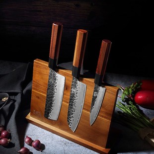 三本盛磁力刀座实木多功能创意磁性刀架强力磁吸抗发霉家用菜刀架