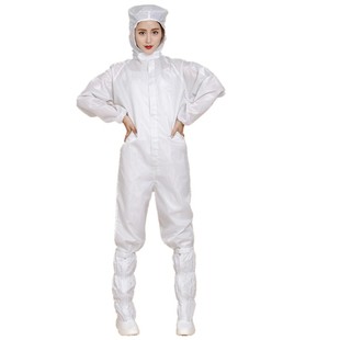 防静电0.5m网格连帽三连体服无尘衣服食品车间洁净防护工作防尘服