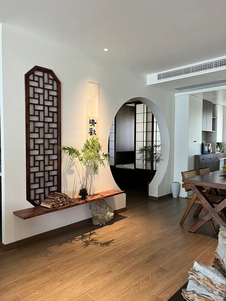 东阳木雕八角形小轩窗实木格栅屏风破歌美学格栅中式客厅入口花窗