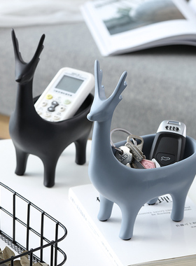 创意门口鞋柜玄关放钥匙收纳摆放台简约客厅装饰鹿摆件家居饰品