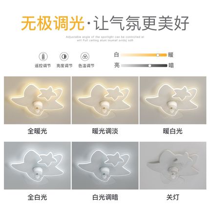 护眼星星风扇灯简约现代led吸顶灯卧室儿童房灯客厅2025新款灯具