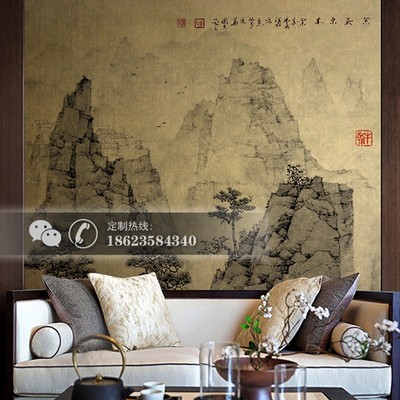 铜画定制中式雕刻装饰铜板画创意复古铜刻画浮雕立体铜版画定做