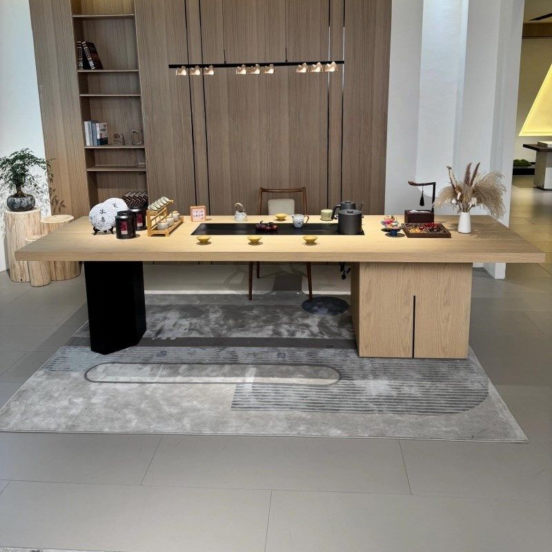 新中式茶台茶桌黑胡桃木轻奢现代高级感实木泡茶桌椅组合2025新款