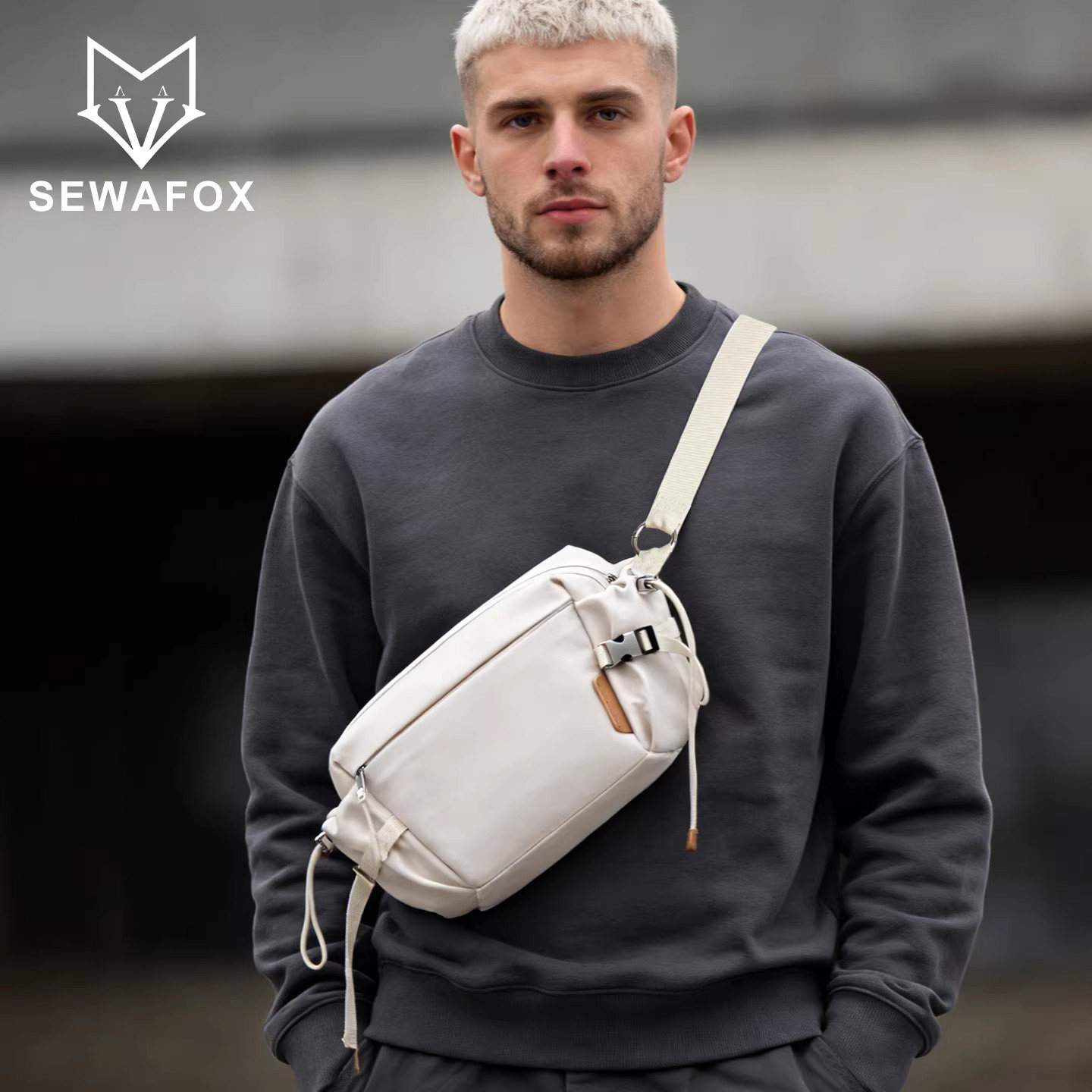 男士斜挎包大容量胸包上班通勤包邮差包休闲百搭多功能单肩包男款