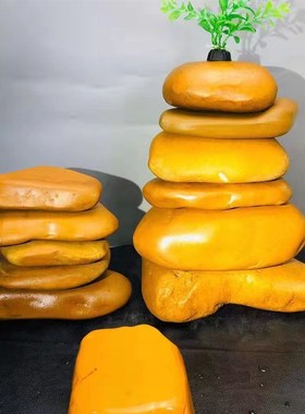 特价20厘米纯天然黄蜡石黄皮石乌龟晒台爬台鱼缸鱼池造景黄喉发色