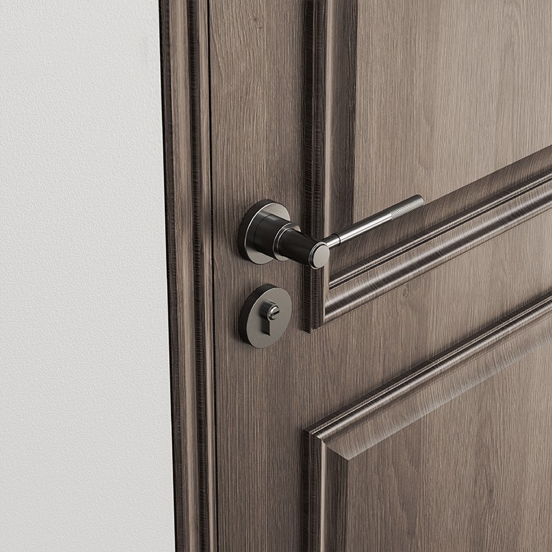 新型简易门锁滚花门把手卧室室内家用木门磁吸静音家用房间锁具