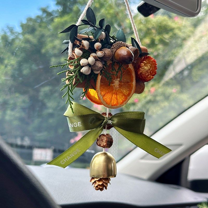 橙片车挂香薰车内装饰品礼品肉桂松果铃铛挂件diy手工干花束挂饰,汽车用品/电子/清洗/改装,车挂,淘宝优惠券,粉丝福利购,淘宝优惠卷