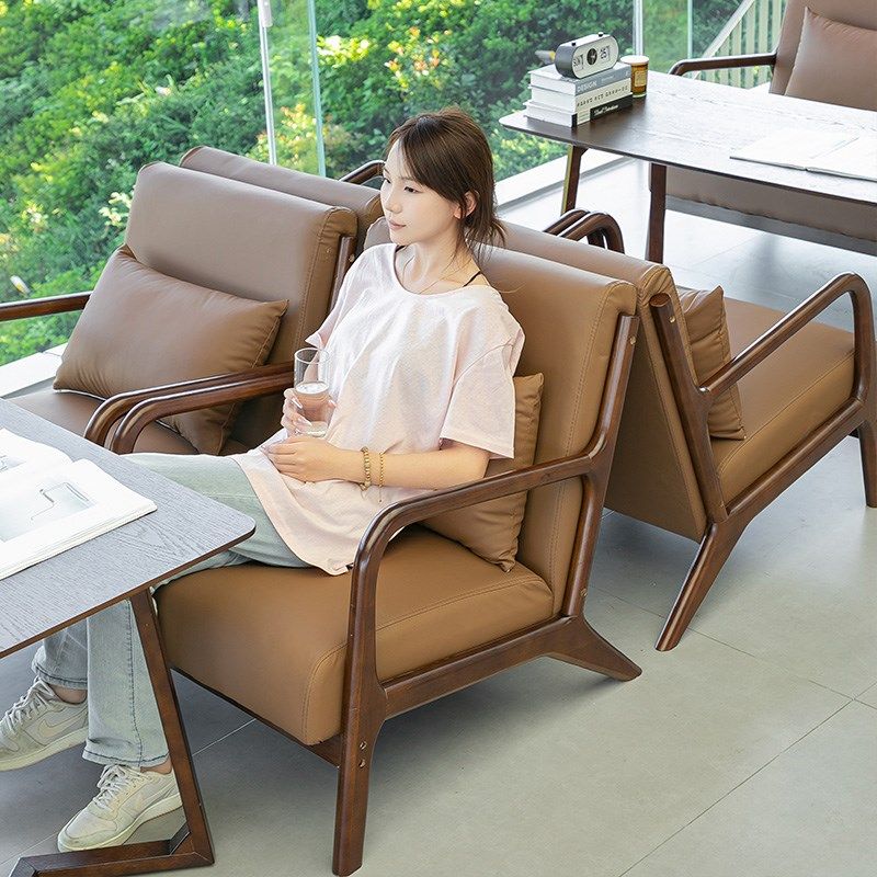 复古奶茶店桌椅组合轻奢纳帕皮清吧酒吧咖啡厅民宿餐厅单双人沙发