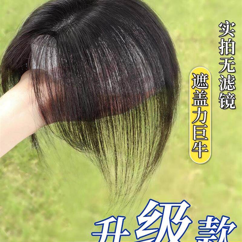 假发女双递针蚕丝网头顶补发片增发量遮白发蓬松透气高颅顶补发片