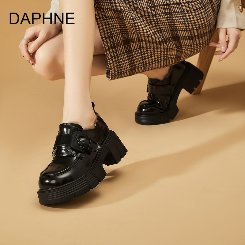 圆头小香风2025秋冬新款厚底舒适