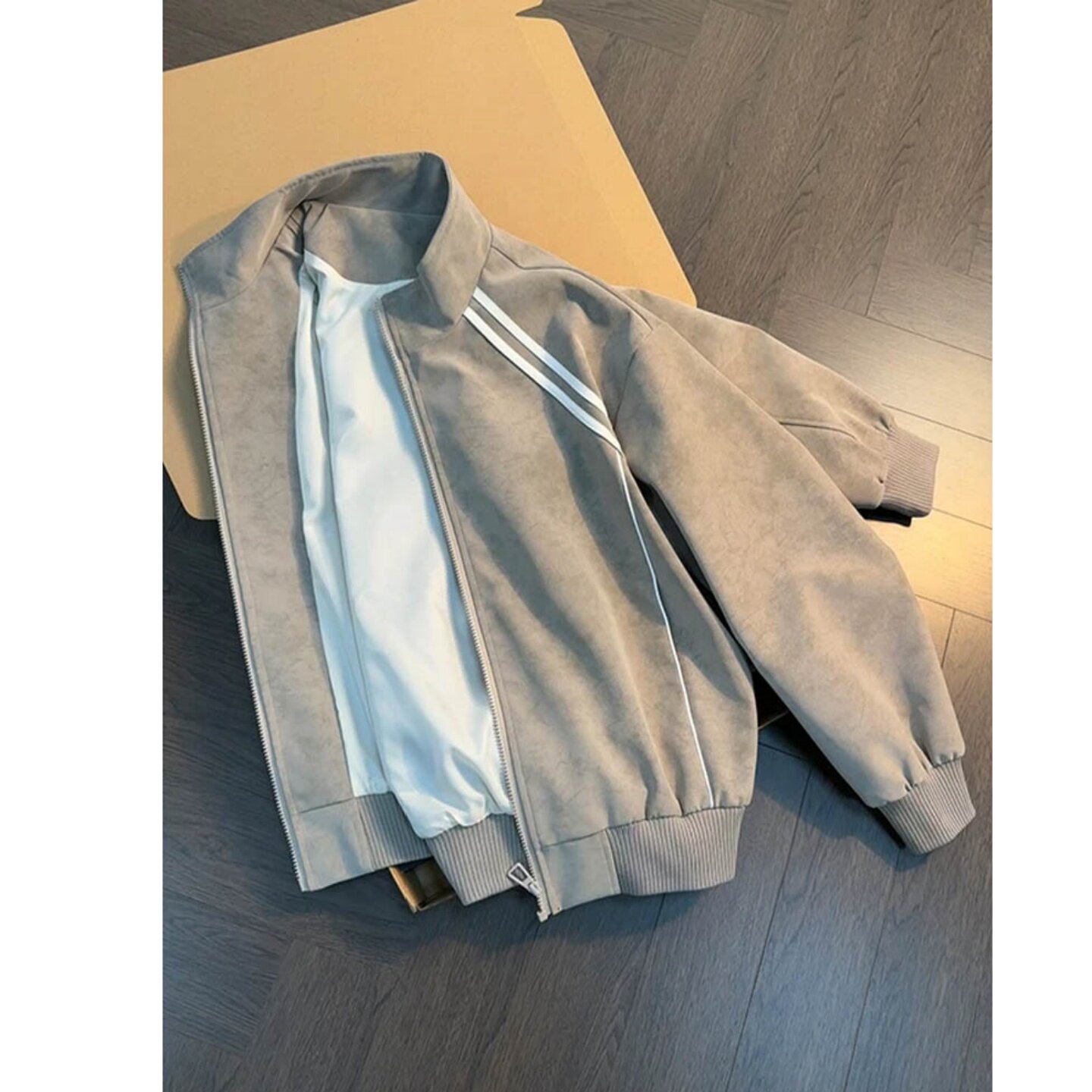 美式复古扎染皮衣夹克男秋冬