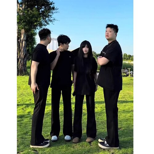 男士黑色冰丝凉感显瘦西裤