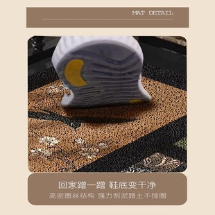 复古入户地垫pvc丝圈免洗玄关地毯门垫进门口防滑脚垫高级感耐脏