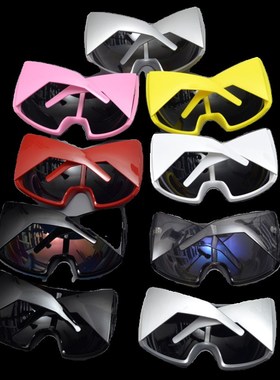 欧美复古超大框一体式连体太阳眼镜男女潮人骑行嘻哈蹦迪炫彩墨镜