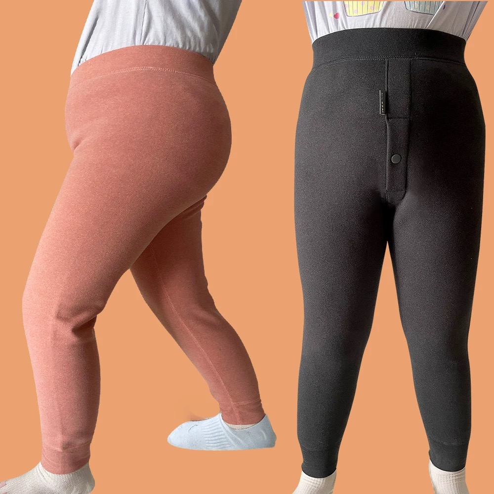 胖男童女童一体绒加厚保暖裤加肥加大儿童秋冬德绒内穿打底棉裤