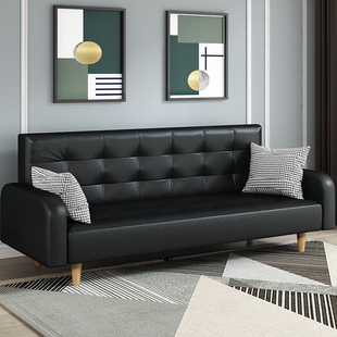 布艺三人位客厅公寓沙发床两用人皮革小户型床租房沙发