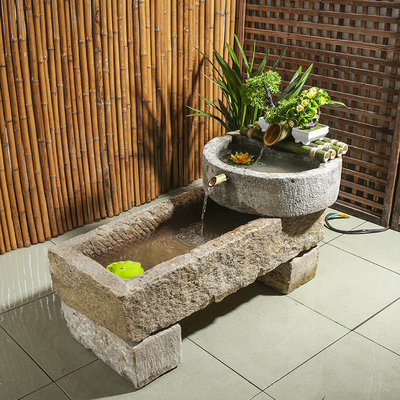 老旧石槽鱼缸养鱼石头花盆种花庭院小石槽流水民间猪槽牛槽