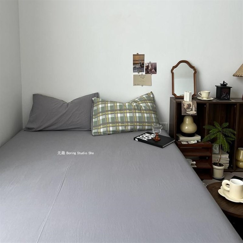 单件床单床笠1.8米床罩床三件水洗棉大学生枕床垫防尘宿舍