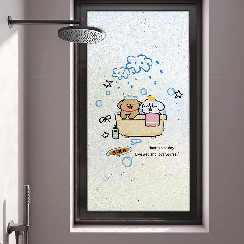 齐拉拉玻璃贴纸透光不透明卫生间窗户贴膜防窥防走光厕所门磨砂贴