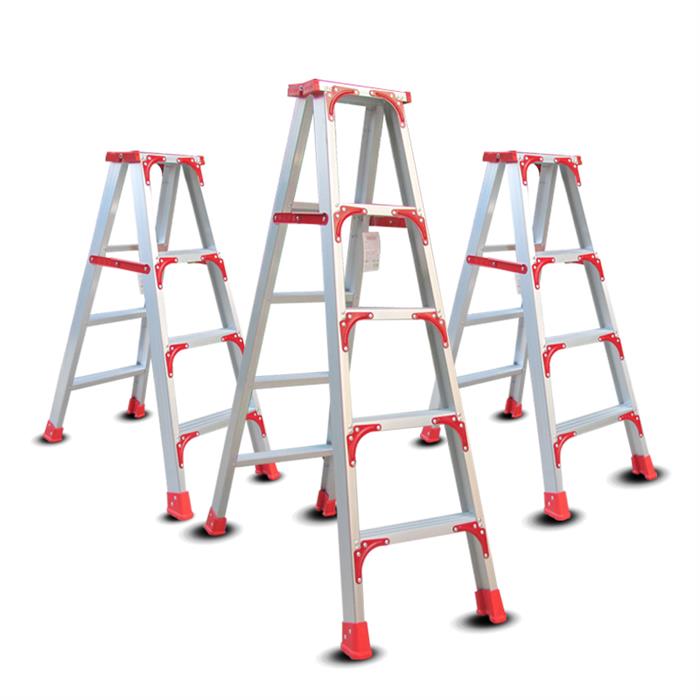 加厚可折叠铝合金人字梯家用梯子铝梯侧踏板扶梯阁楼梯工程梯子