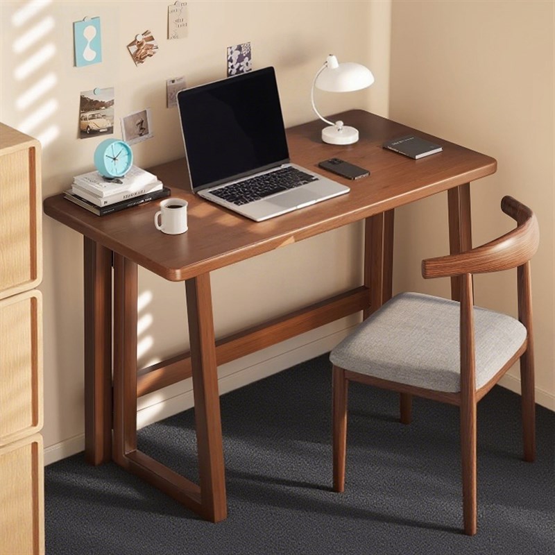 实木折叠书桌学生家用写字学习桌子床边桌卧室小户型电脑桌办公桌