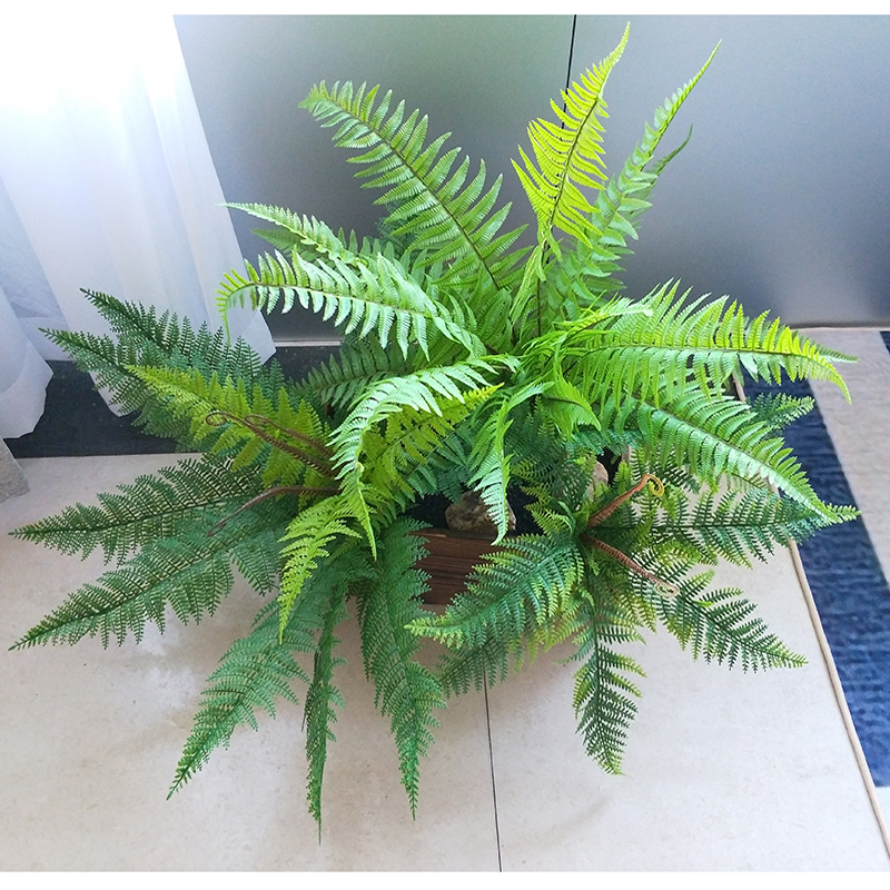 蕨类植物仿真绿植背景墙面橱窗婚庆装饰创意盆栽手感草大蕨叶