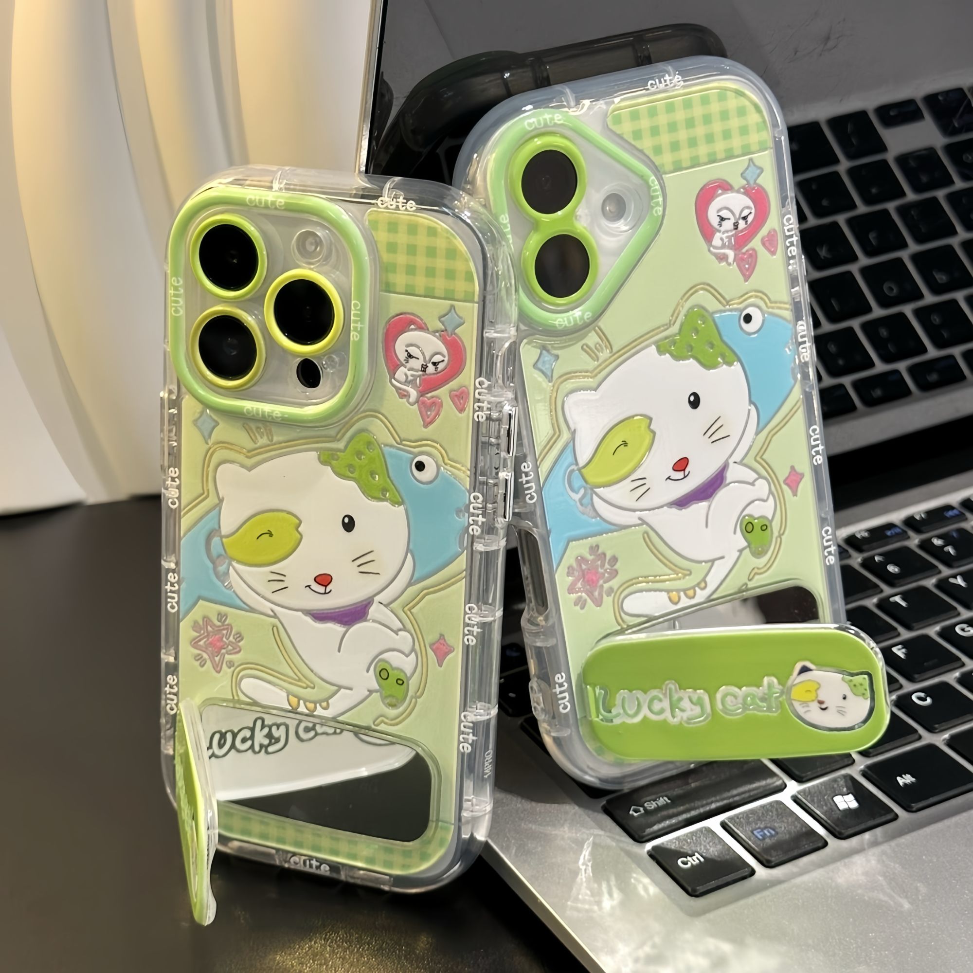 鲷鱼烧小怪猫支架新款适用苹果16pro手机壳iPhone14max小米15华为mate70pura80k60荣耀x200opporeno12iqoo13