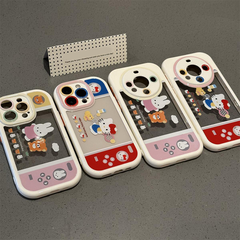 kitty米菲兔游戏机新款适用苹果16pro手机壳iPhone15max小米14华为mate70荣耀vivox200p50k60reno12s19note13