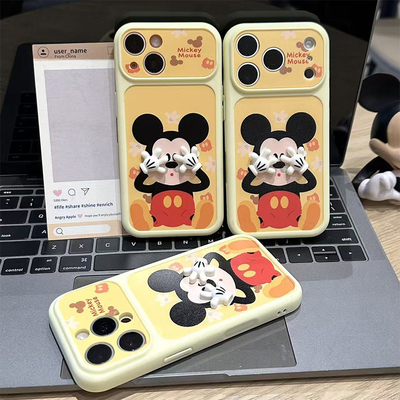 卡通立体手掌捂脸米奇适用于苹果17promax手机壳iphone16pro新款ip15plus高级感14小众13超火air全包12防摔套
