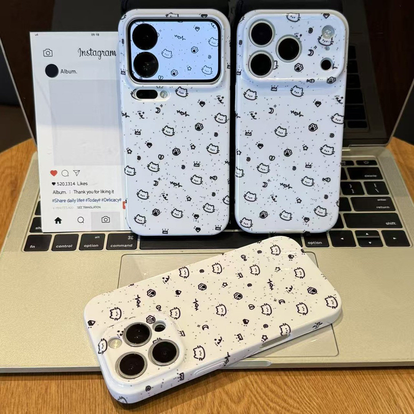 可爱墨点猫咪新款适用苹果18pro手机壳iPhone17max小米17华为mate80pura90K70iqoo15reno14荣耀400x300magic8