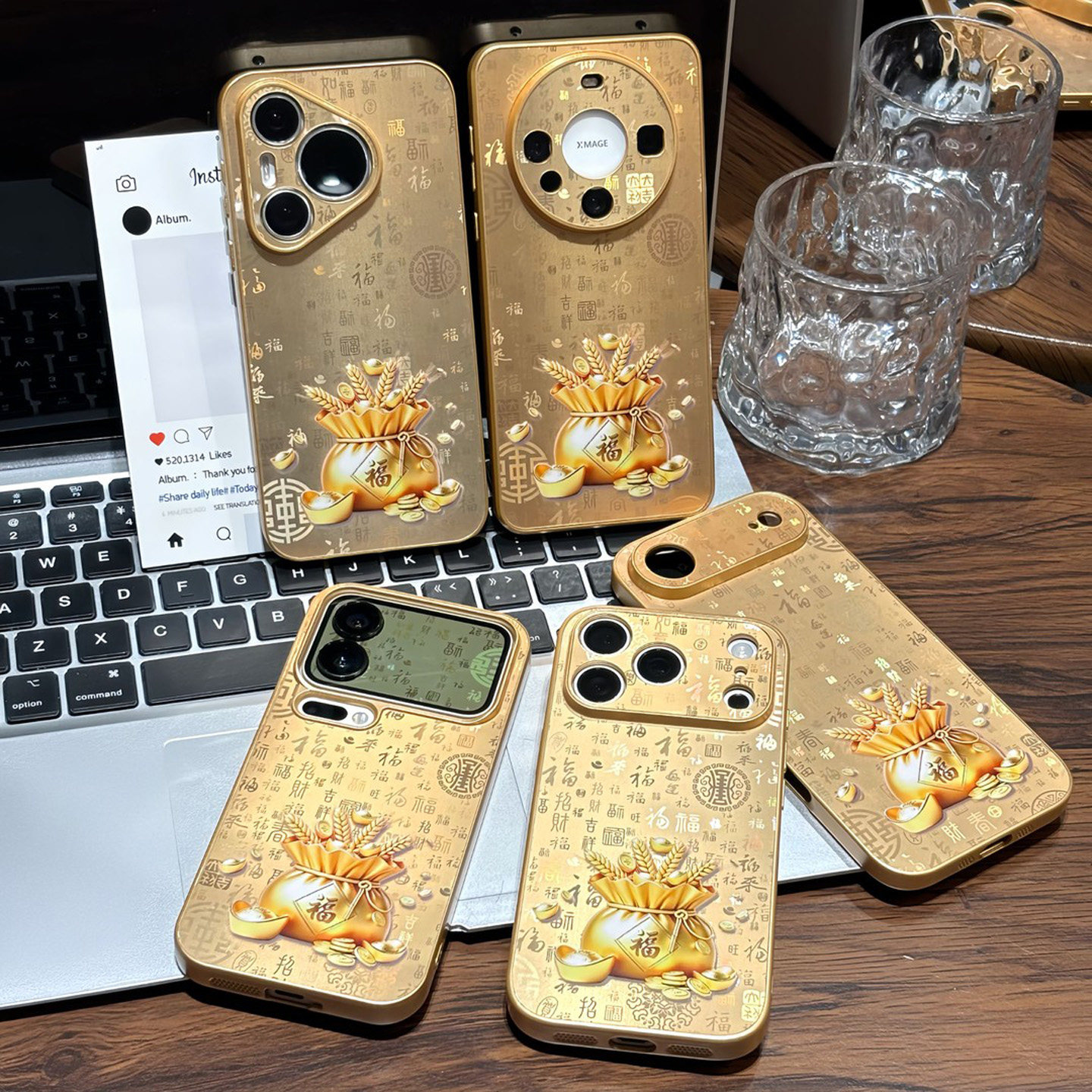 百福图金福袋新款适用苹果18promax手机壳iPhone17pro16小米18华为mate90pura80K70note17nova15荣耀600x200