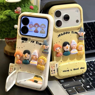 立体卡通人偶支架新款 适用苹果17Pro手机壳iPhone16max13小米15华为mate80pura70k90reno14荣耀400x200findx9