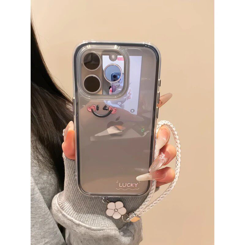 爱心笑脸黑色新款适用苹果17Pro手机壳iPhone16max13小米15华为mate80pura70K90note14荣耀500x300oppofindx8