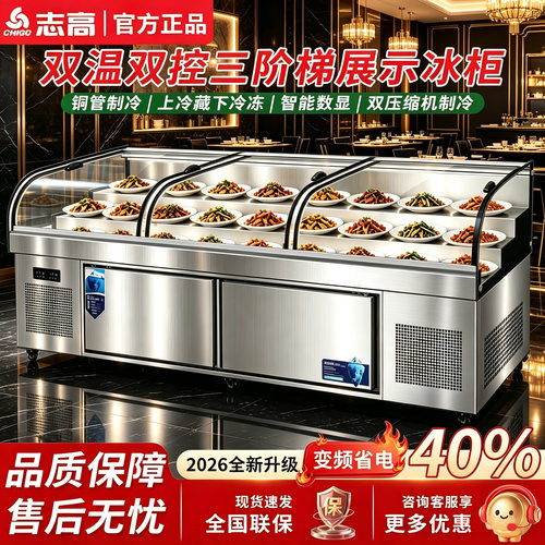 志高商用双温阶梯冷藏冷冻展示柜